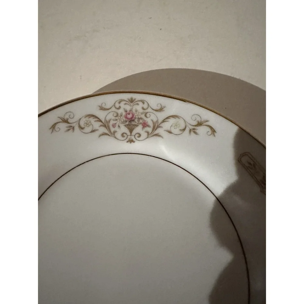 VTG Rose China Japan Bread Dessert Plate Kathy #3802 Pink Rose Set Of 4